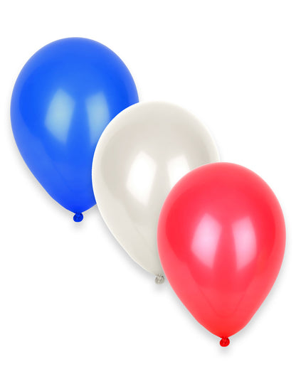 Détail des ballons bleu blanc rouge du set décoration salle supporter France