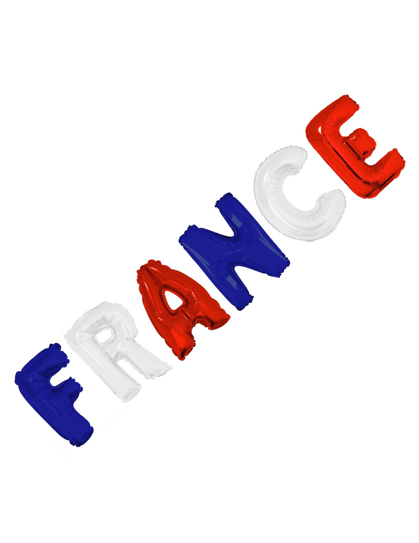 Ballons en aluminium formant le mot France du set décoration salle supporter France