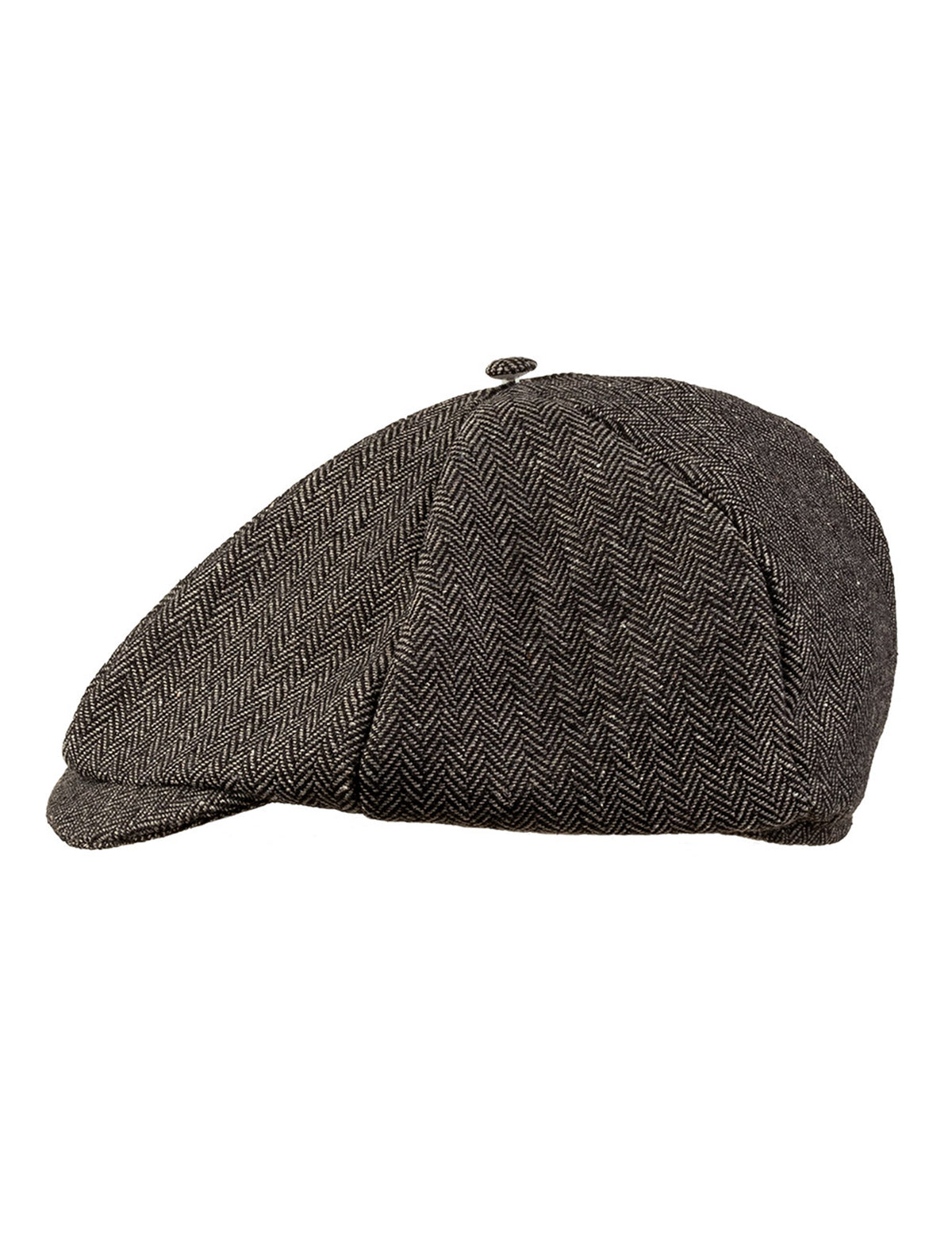 Vue de profil de la casquette du set déguisement années 20 homme