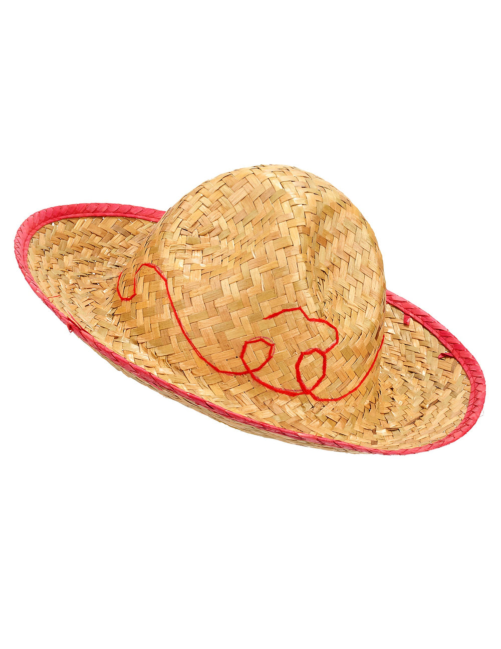 Sombrero pour enfant en paille avec liseré rouge