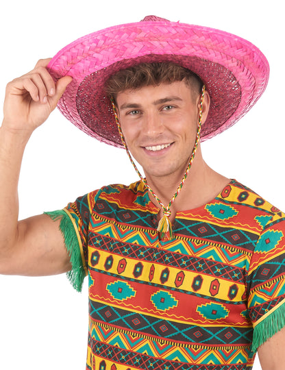 Sombrero mexicano cor-de-rosa adulto