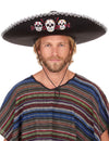 Sombrero preto Dia de los Muertos adulto