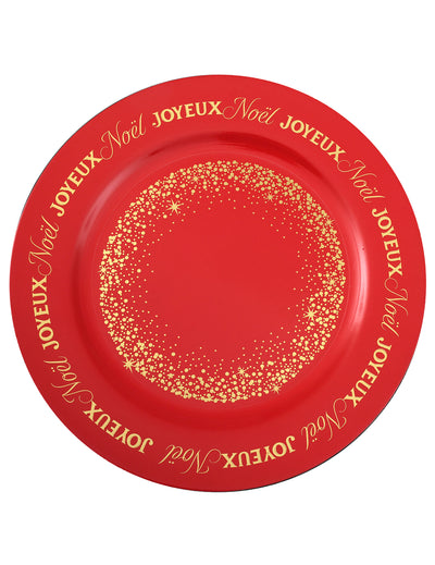Marcador de prato Natal Cintilante vermelho 33 cm