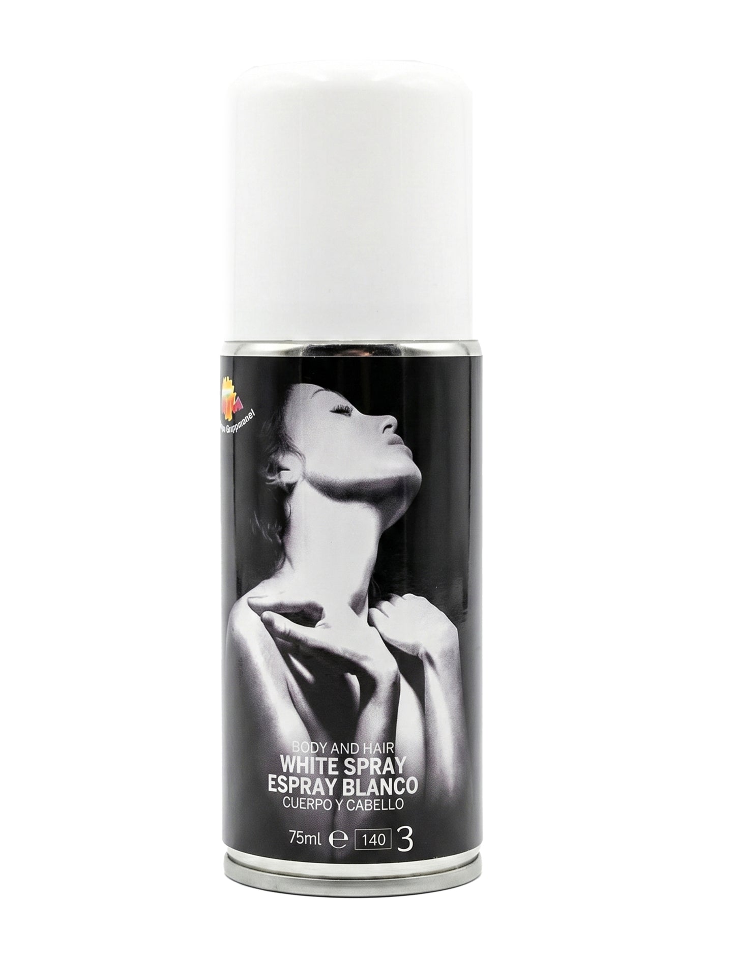 Spray corporal de purpurina branca 75 ml