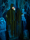 Esqueleto de Halloween luminoso, sonoro e animado 90 cm