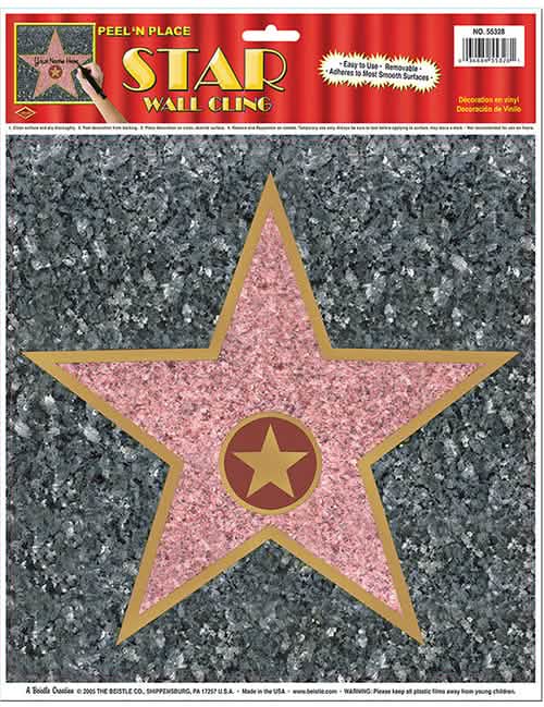 Decoração de parede estrela Walk of Fame para festa cor de rosa e dourada personalizável