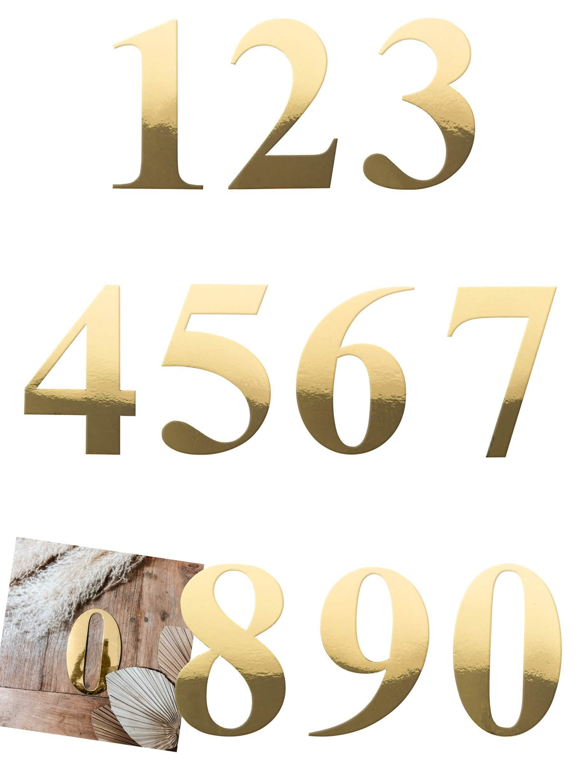 Sticker de números dourado para decoração de festa dourado metalizado