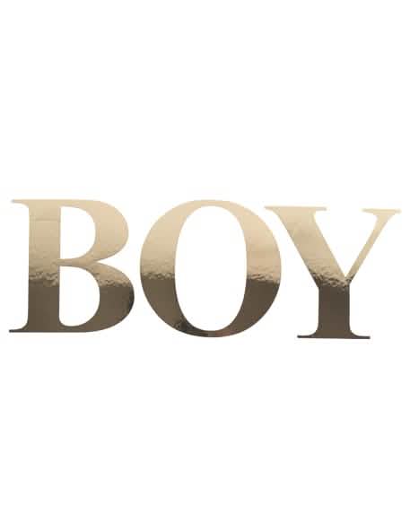 Stickers boy para baby shower letras douradas