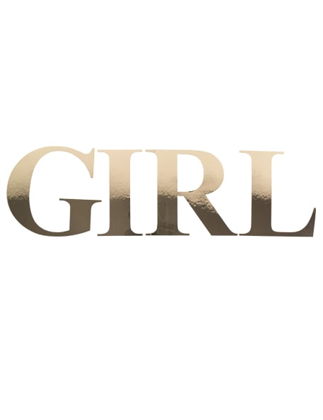 Stickers lettres girl dorées métallisées