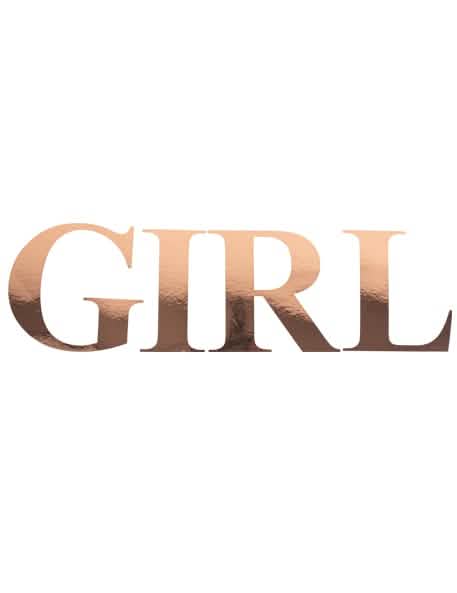 Stickers lettres girl pour baby shower ouro rosa