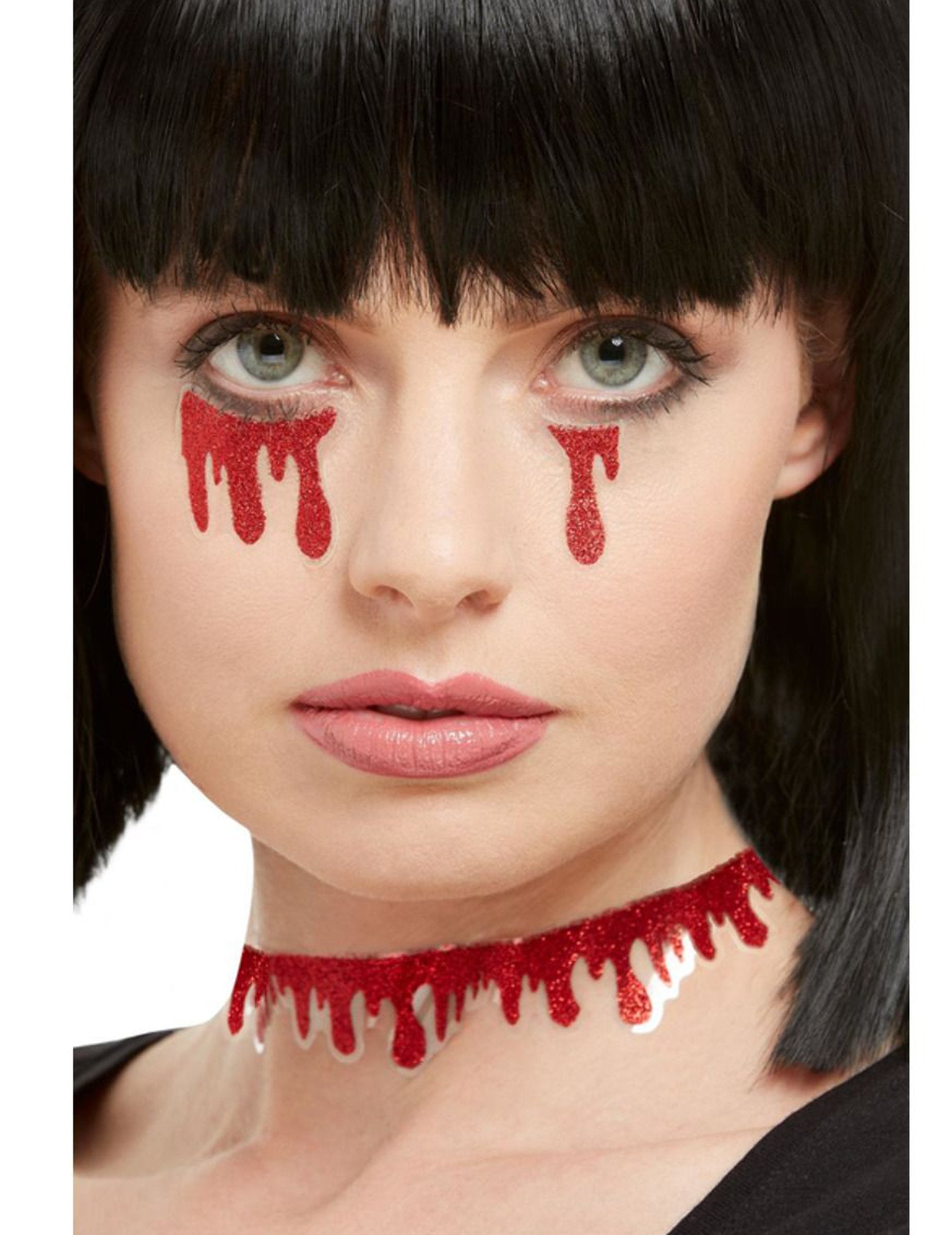Stickers sang paillettes pour adulte rouge scintillant