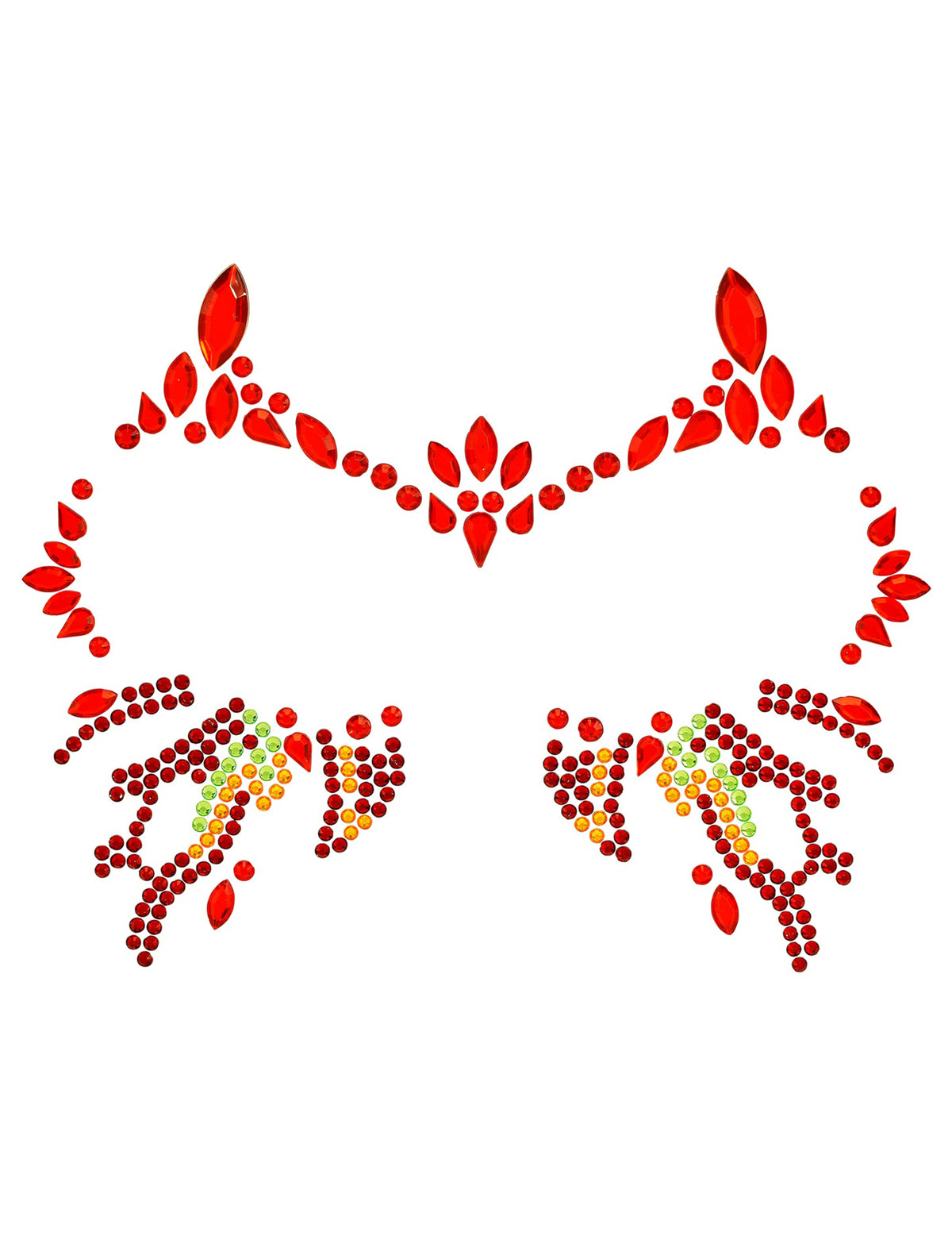 Adesivos de strass com diabos em chamas