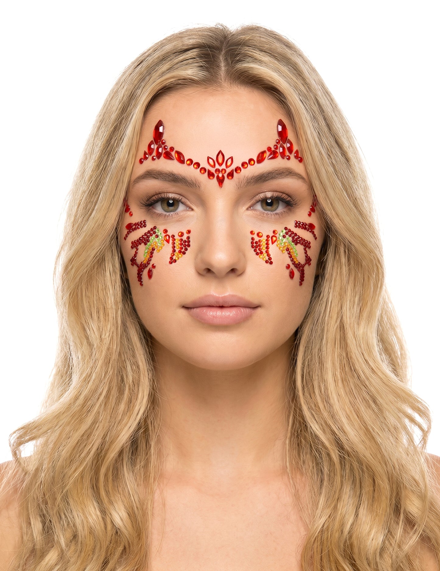 Adesivos de strass com diabos em chamas