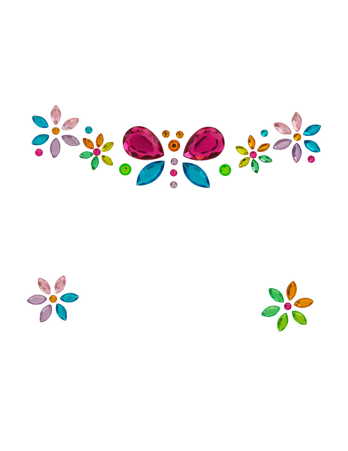 Adesivos strass borboleta e flores