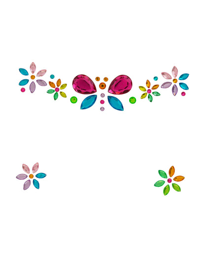 Adesivos strass borboleta e flores