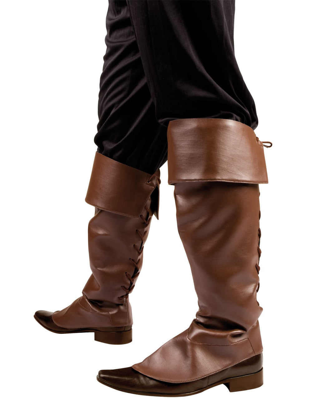 Sur-bottes pour adulte marron avec revers et lacets