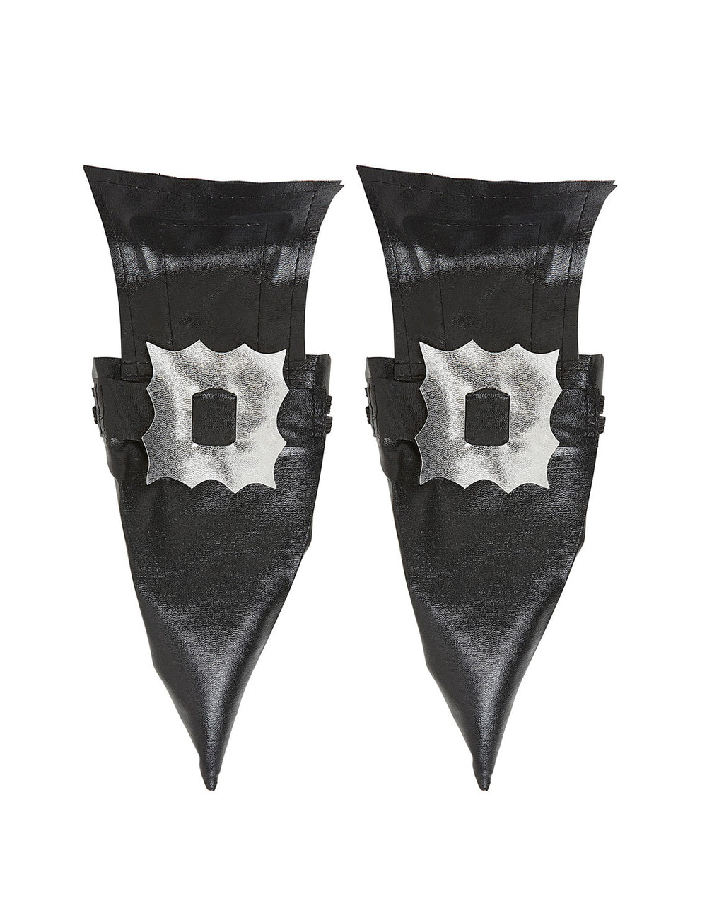 Sur-chaussures sorcière Halloween pour adulte noires avec boucles argentées