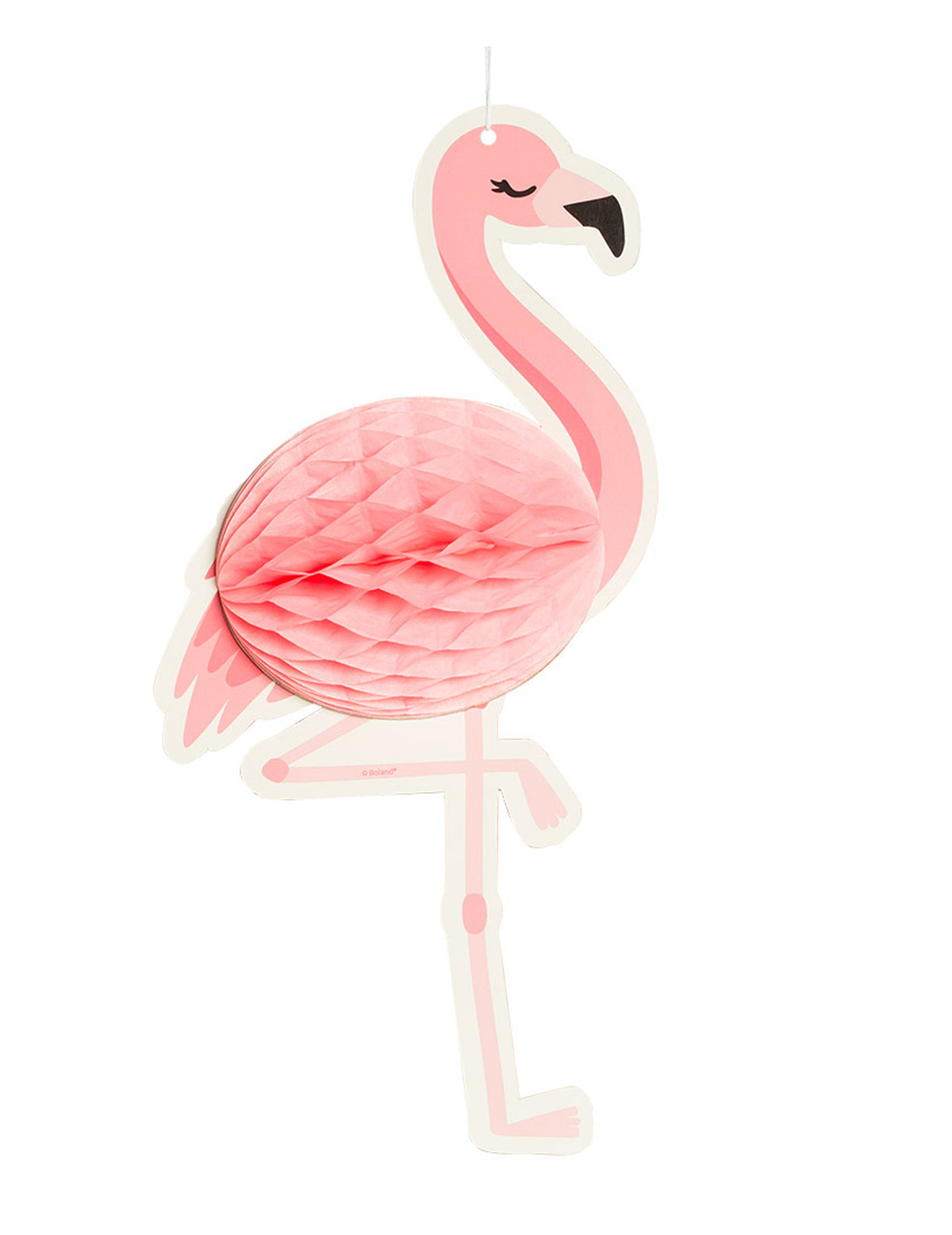 Suspension alvéolée flamant rose pour décoration rose en papier