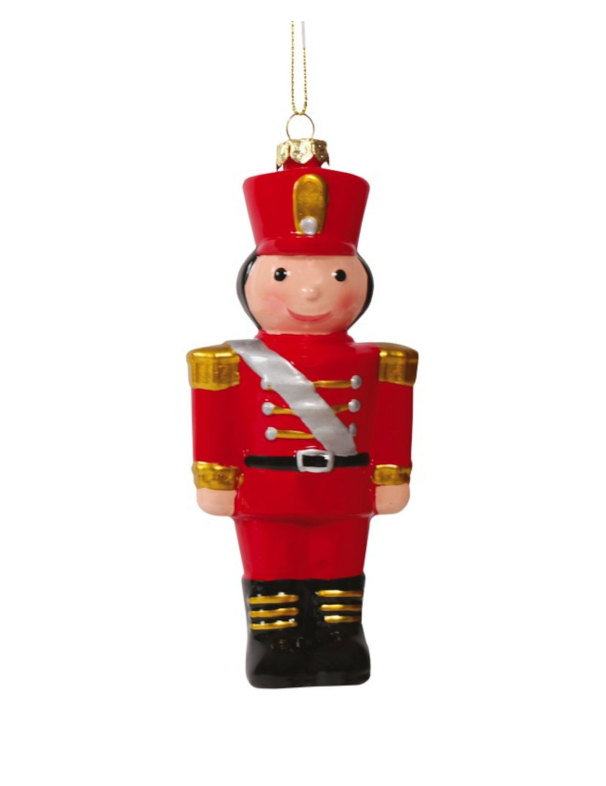 Suspension casse-noisette pour décoration de sapin rouge et doré