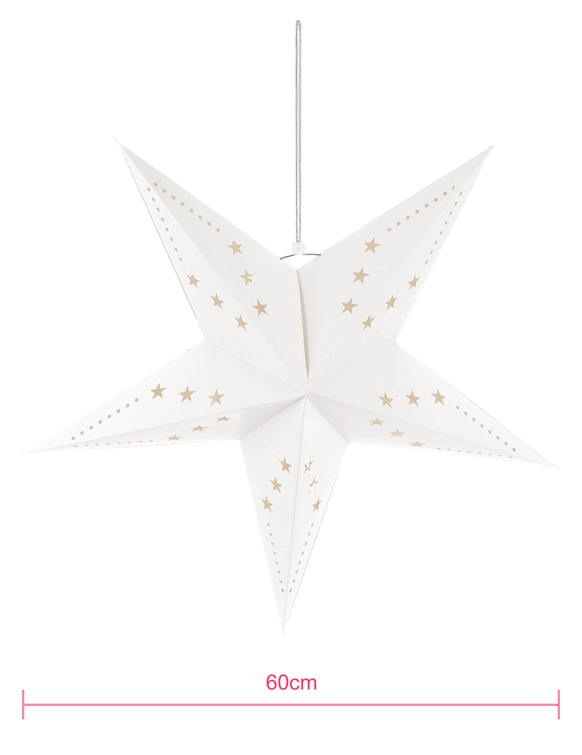 Vue de face de la suspension étoile pour décoration de fête