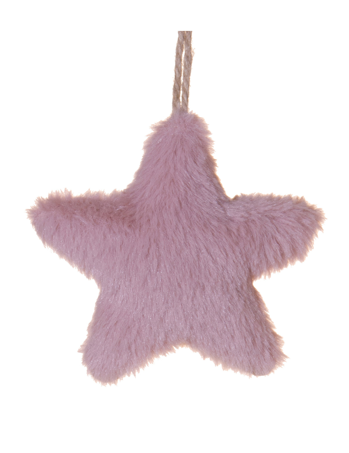 Suspension étoile pour Noël en fourrure rose