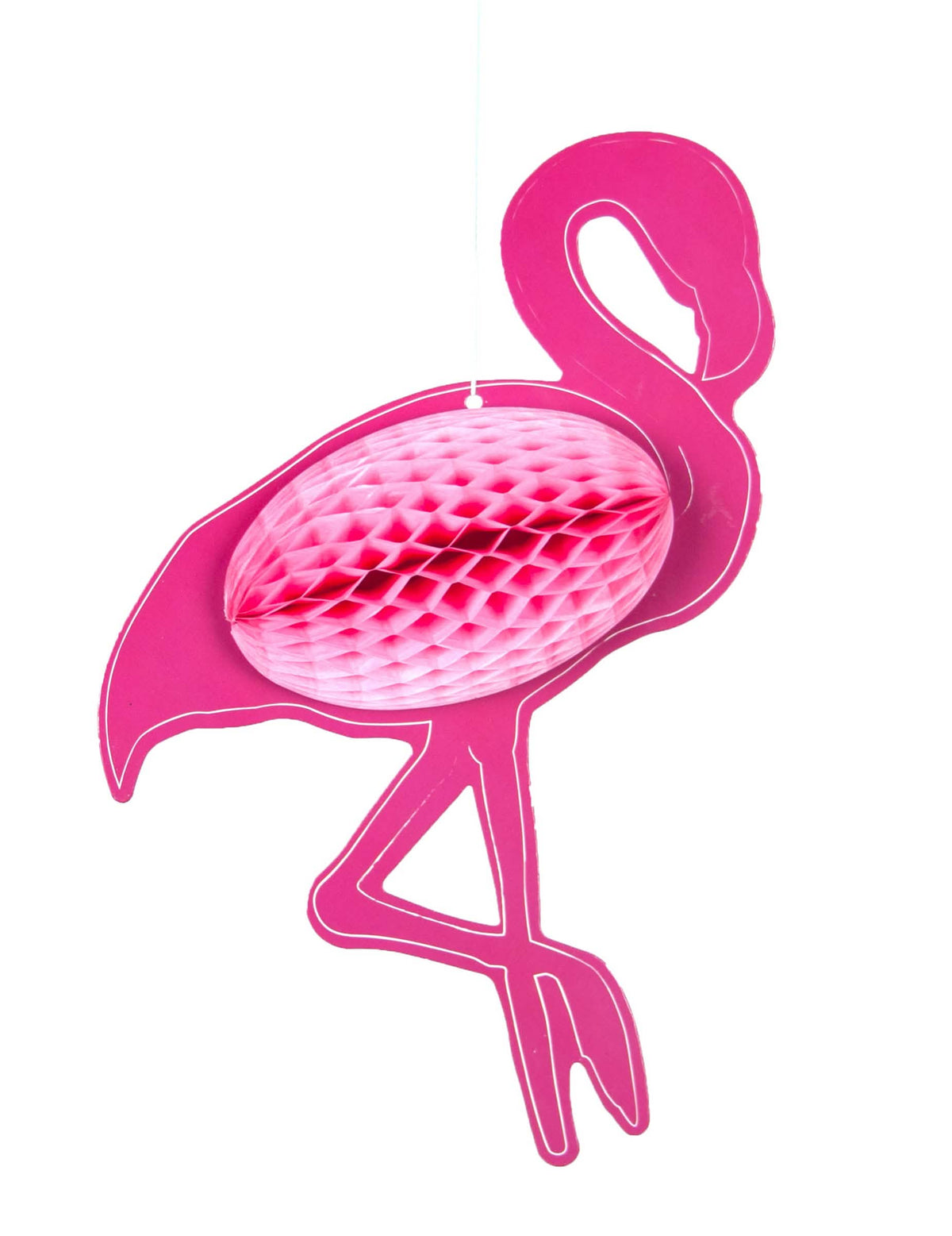 Suspensão alveolada flamingo cor de rosa em papel