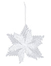 Suspension flocon pailleté pour sapin blanche