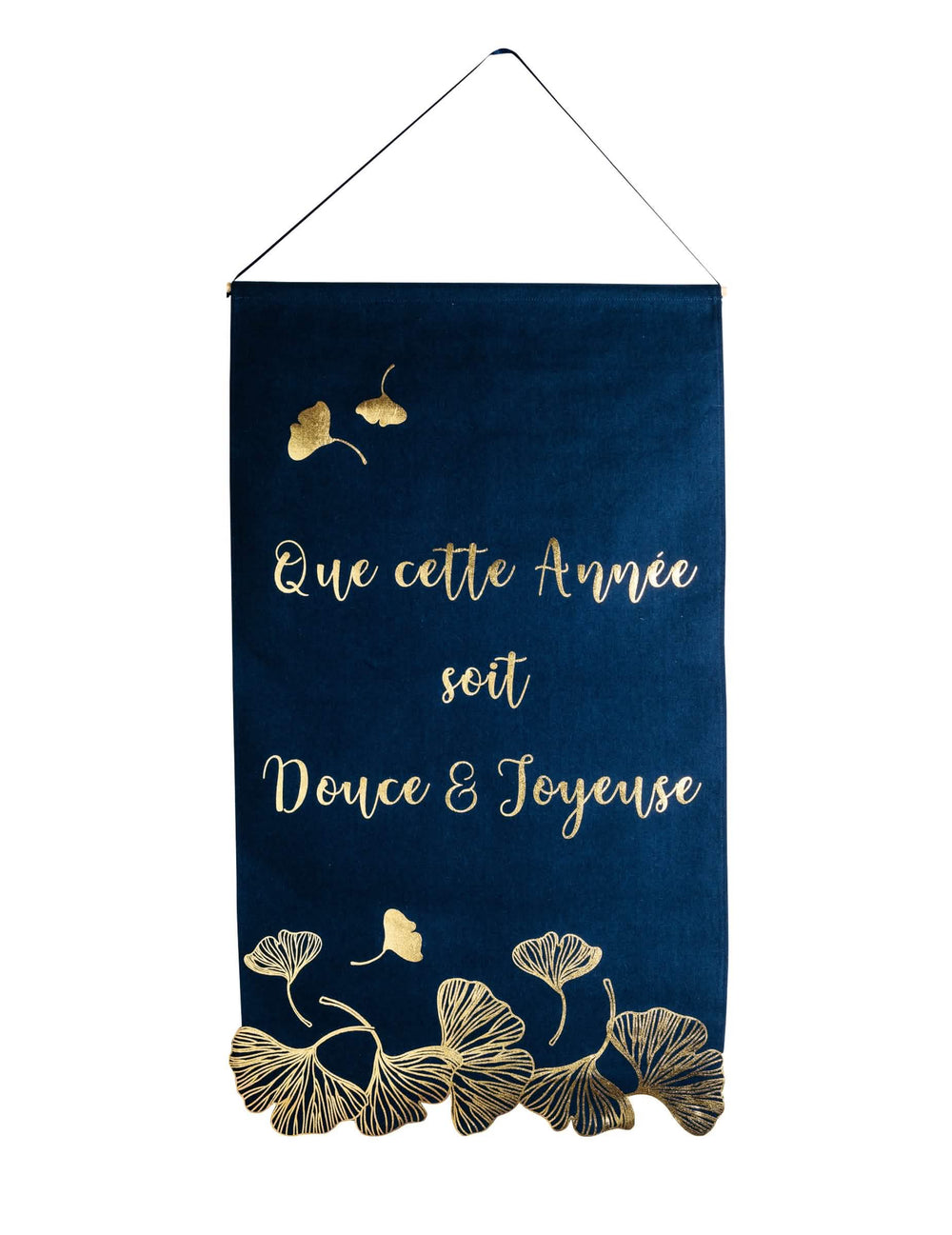Suspensão cenográfica boa ano novo ginkgo para decoração marítima e dourado em linho