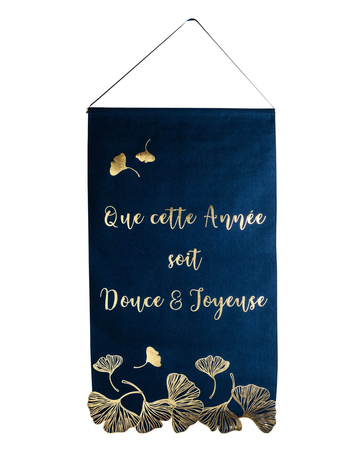 Suspensão cenográfica boa ano novo ginkgo para decoração marítima e dourado em linho