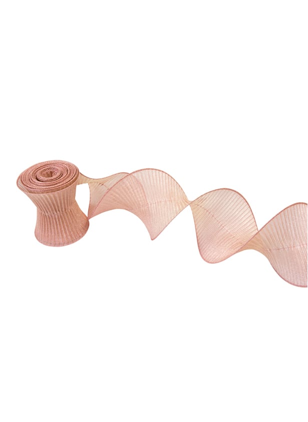 Ruban plissé armé brillant pour mariage rose gold