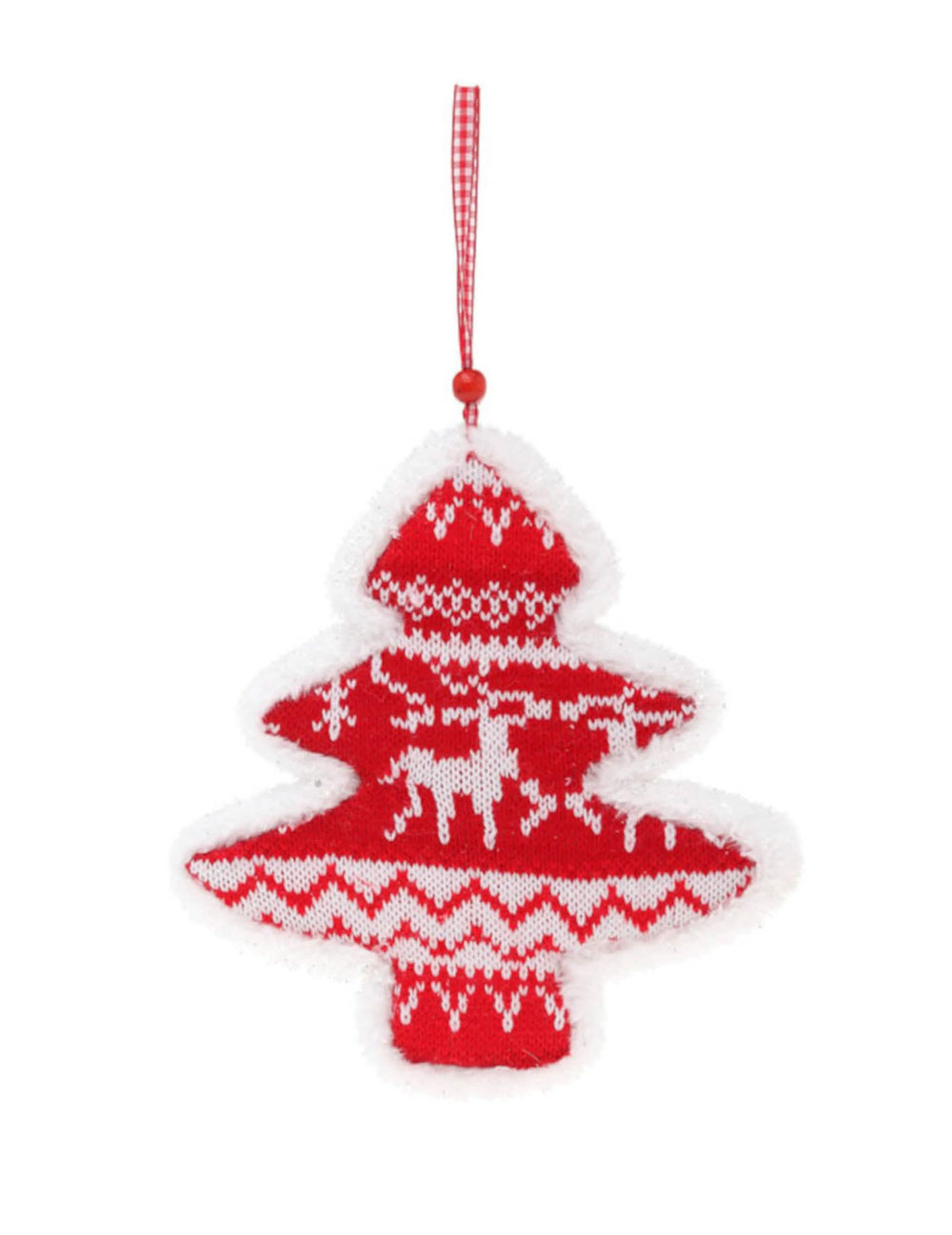 Suspensão motivo camisola de natal para árvore vermelho e branco