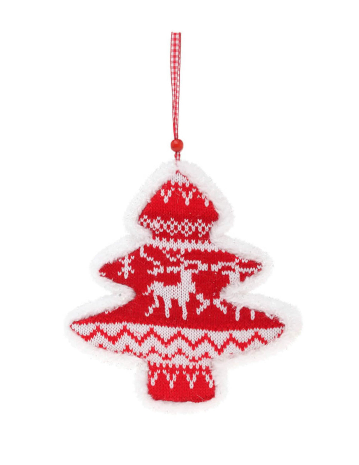 Suspensão motivo camisola de natal para árvore vermelho e branco