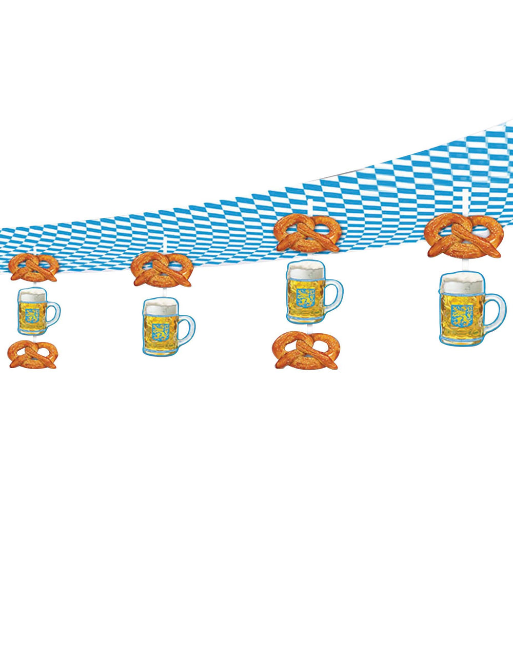 Suspensórios de cerveja e pretzels para festa da cerveja azuis e brancos