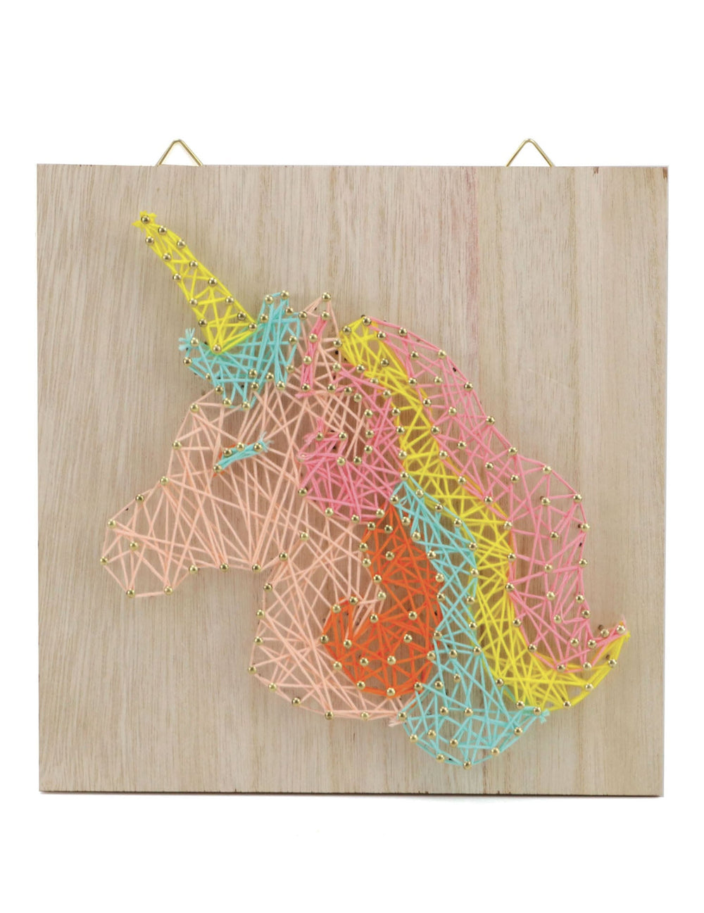 Kit créatif tableau string art en bois licorne pour enfant multicolore