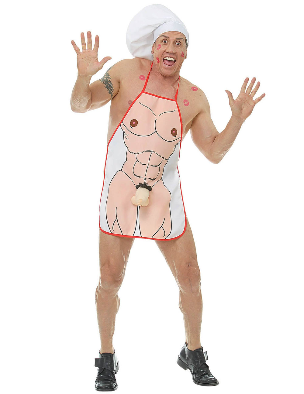 Vista geral do avental sexy de pénis para adulto
