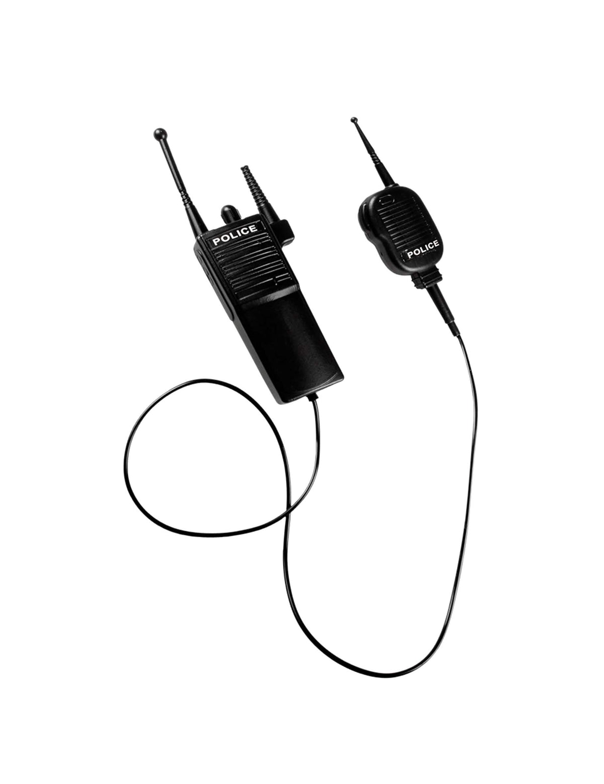 Detalhe do micro com fio do walkie-talkie de polícia para criança