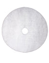 Tapis de sapin neige pailleté pour décoration de Noël blanc rond