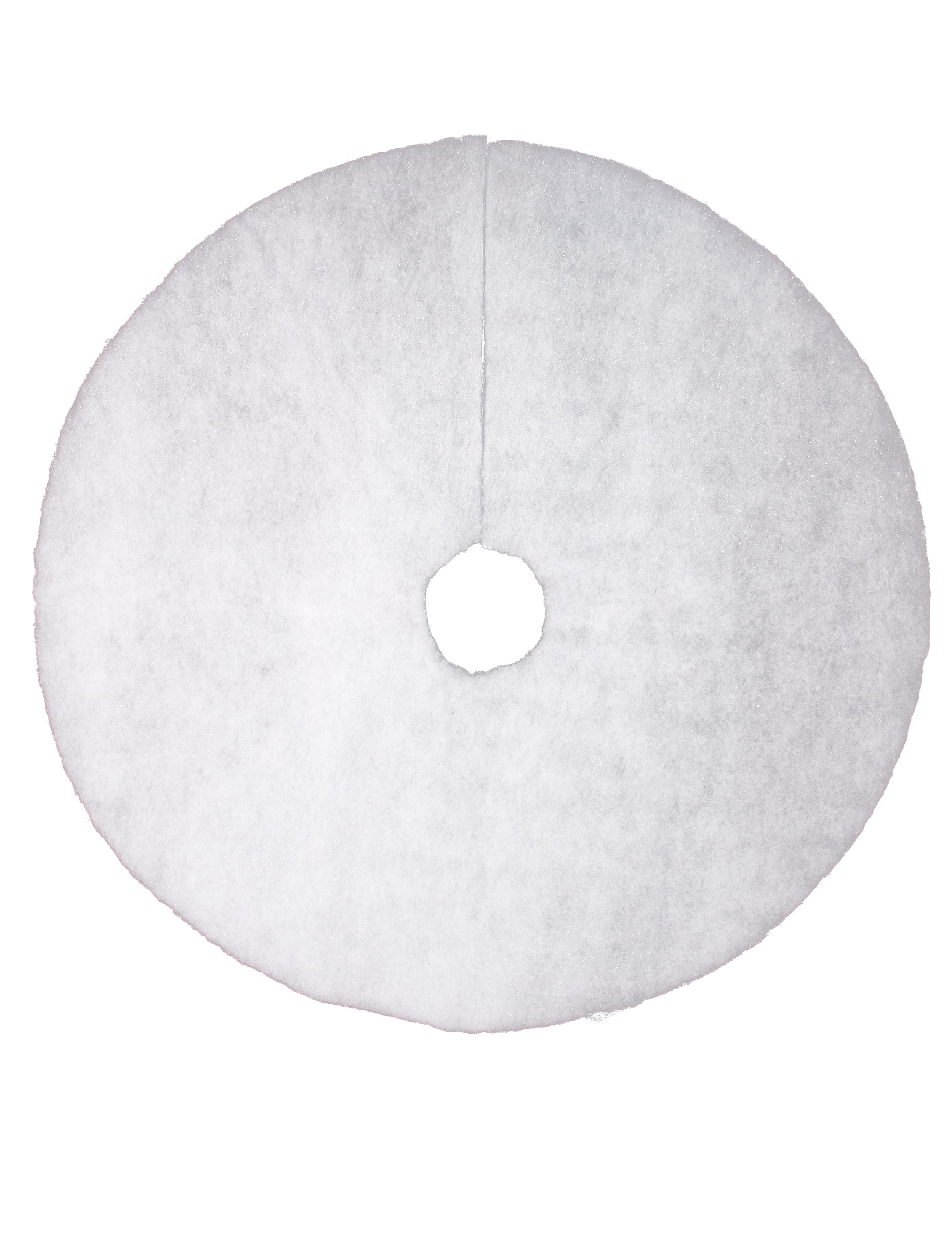 Tapis de sapin neige pailleté pour décoration de Noël blanc rond