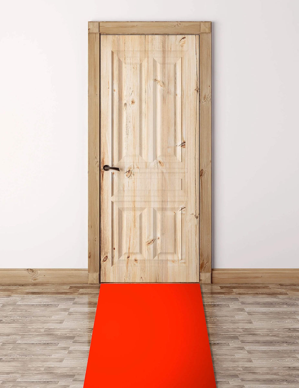 Em pose diante de uma porta do tapete vermelho VIP para festa