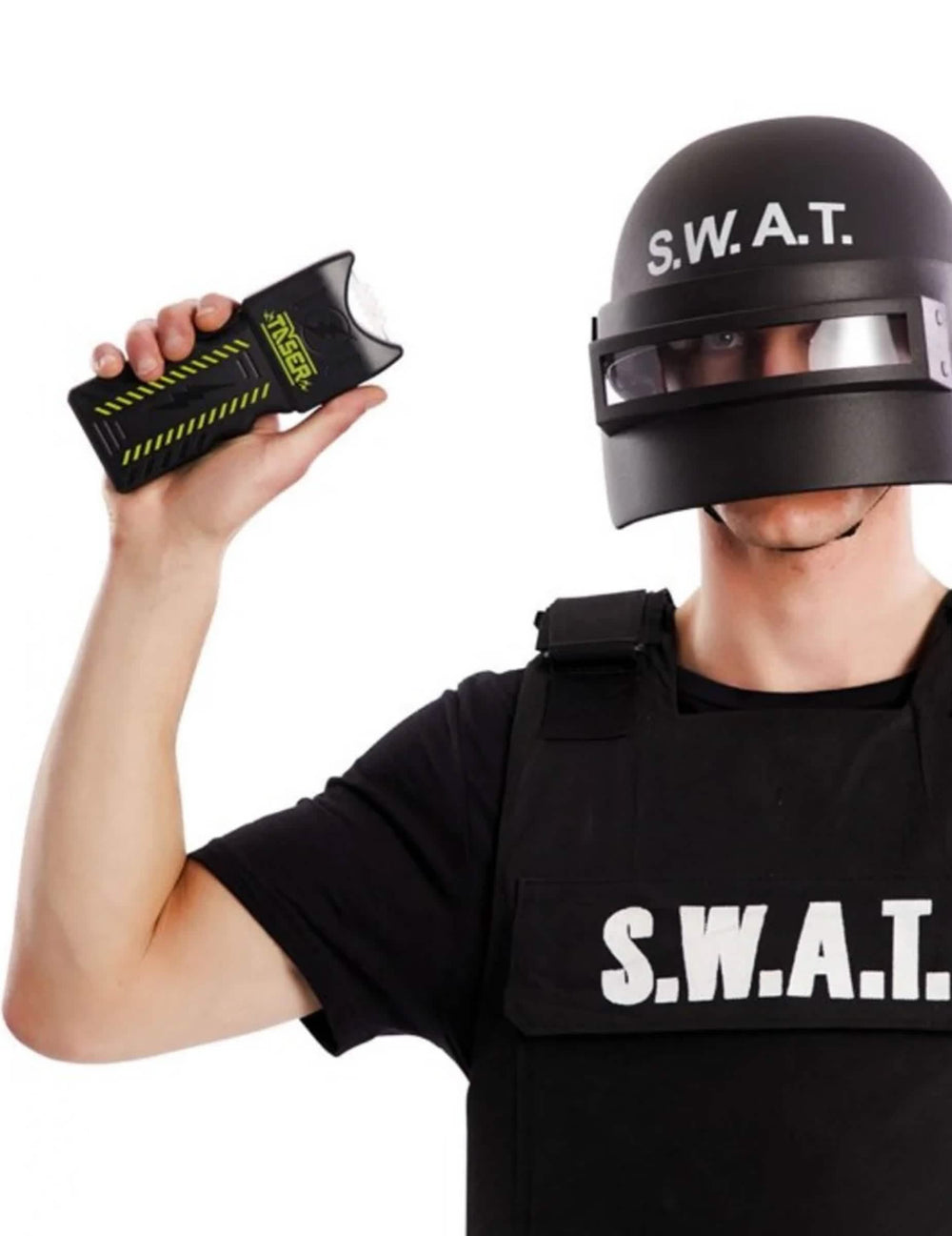 Taser falso de SWAT para adulto preto e amarelo