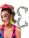 Tatouage à paillettes léopard pour femme multicolore