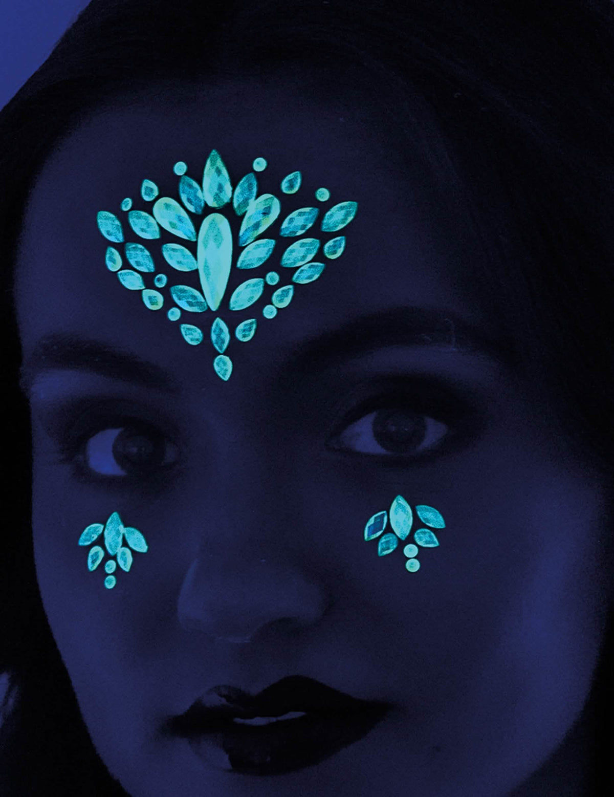 tatuagens adesivas fluorescentes para mulher verdes brilhantes no escuro