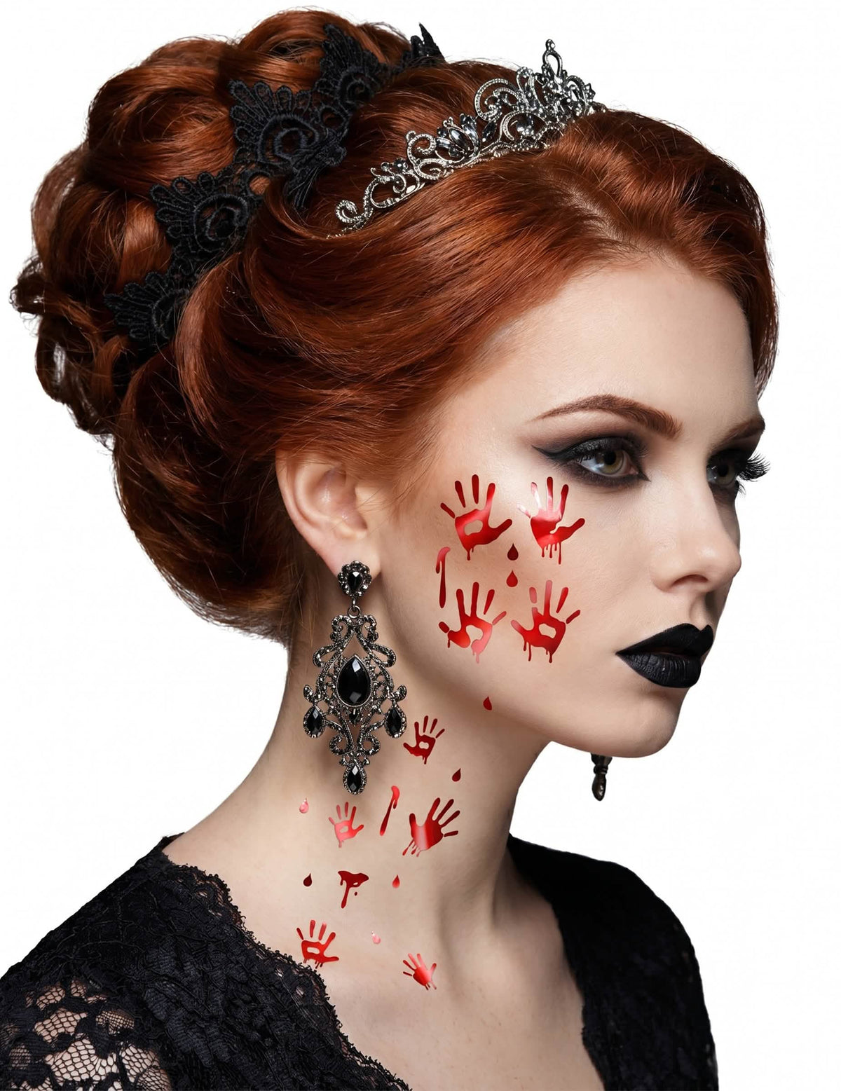 Tatuagens de mãos ensanguentadas brilhantes para adulto