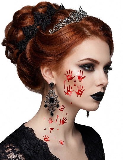 Tatuagens de mãos ensanguentadas brilhantes para adulto