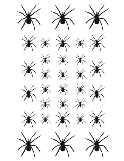 Planche de motifs des tatouages temporaires 32 araignées adulte