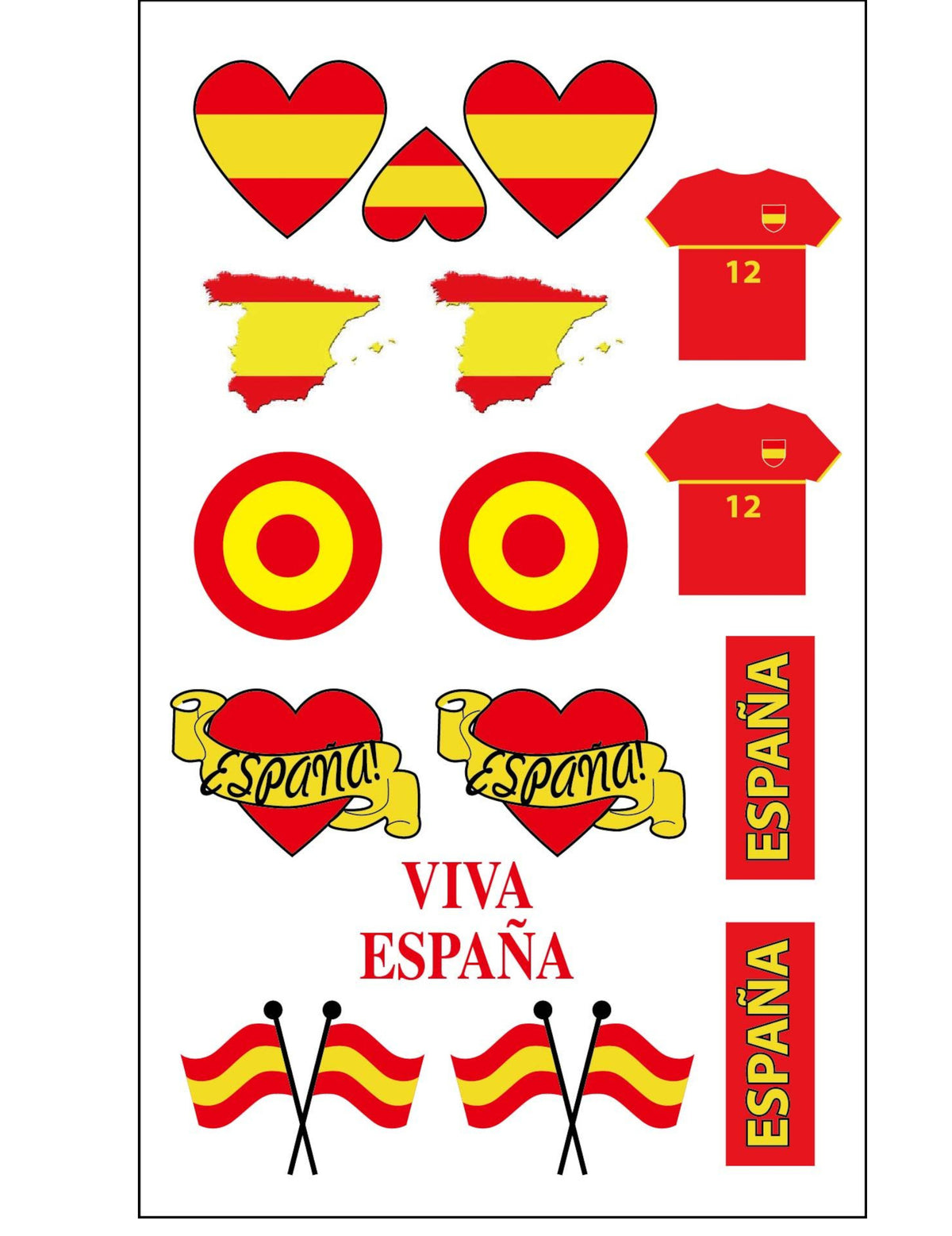 Tatuagens temporárias apoiam a Espanha
