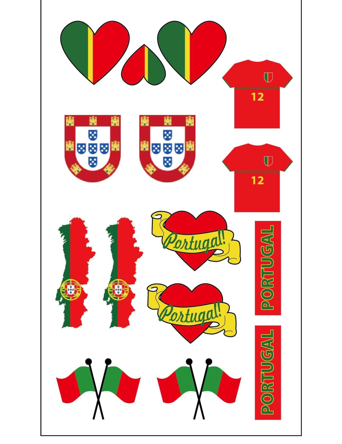Tatuagens temporárias de torcedor de Portugal