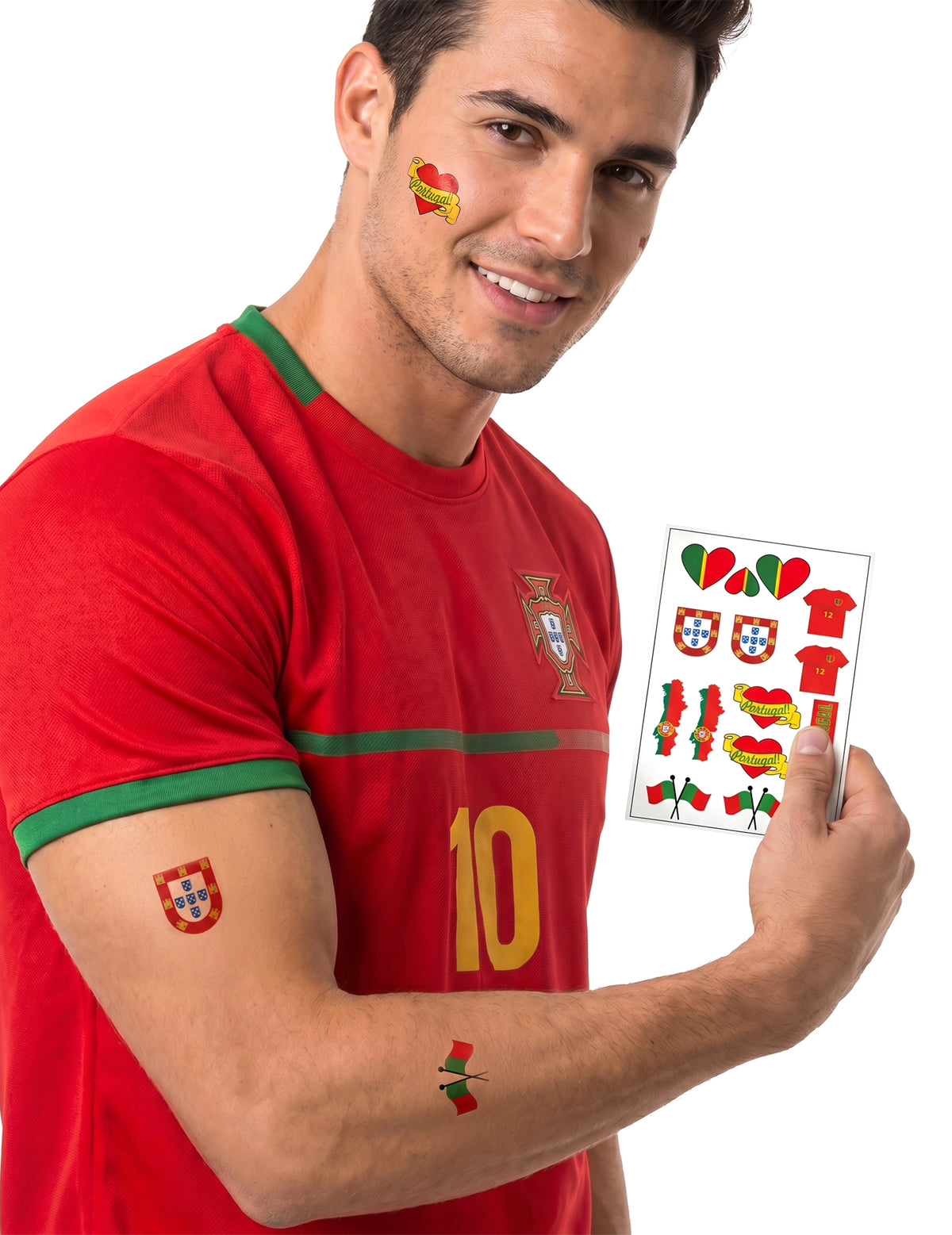 Tatuagens temporárias de torcedor de Portugal