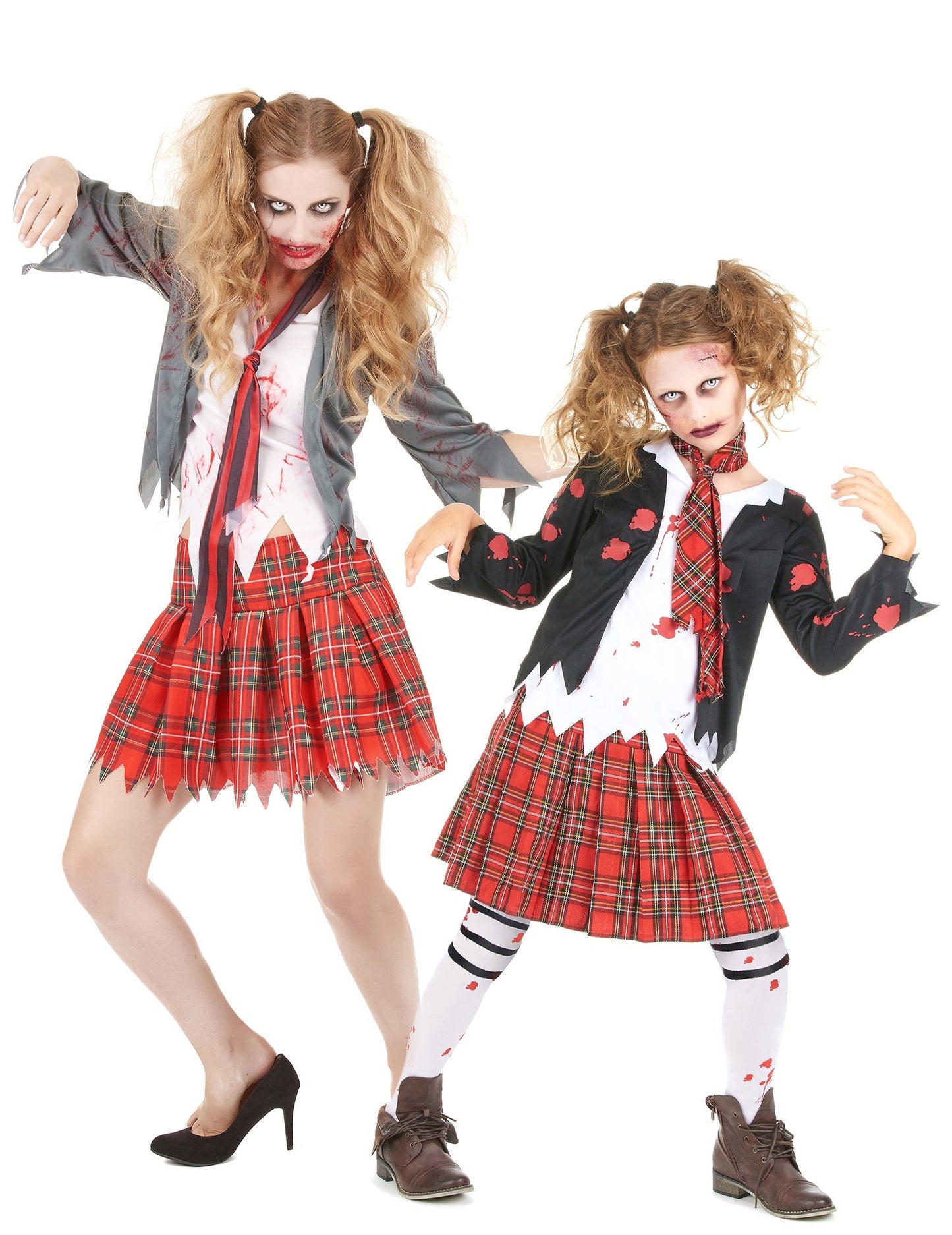 Disfarce estudante zombie Mãe e Filha Halloween