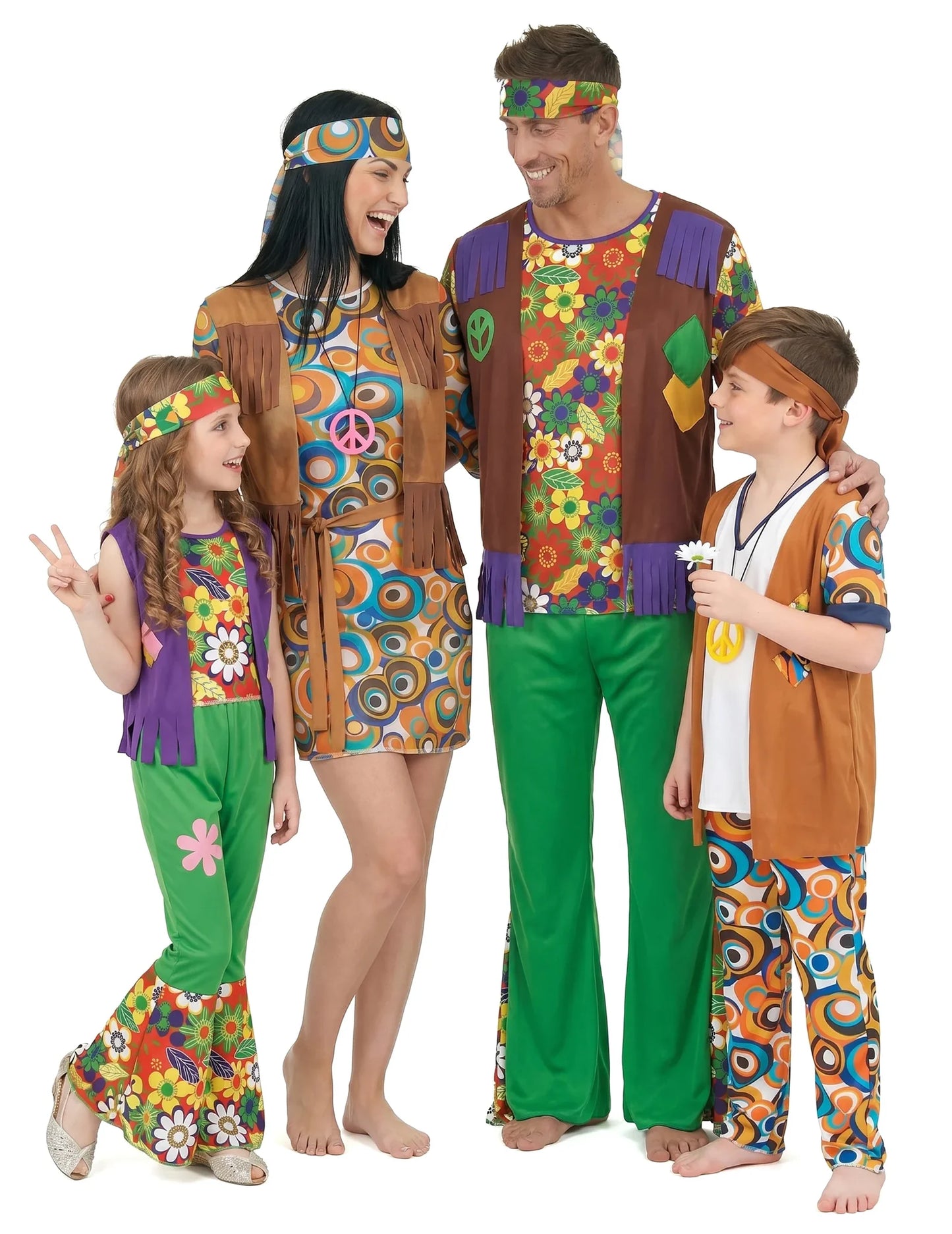 Disfarce de família hippie
